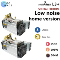 2PCS ANTMINER L3+(55dB Low Noise Home Version) with PSU Scrypt Litecoin Miner 504MH/s 695W LTC Doge Mute Miner ASIC ASIC Crypto