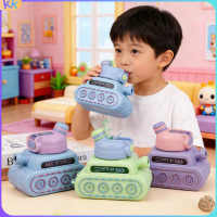 BPA Free Kids Water Bottle 800ML Cartoon Tank Design Large Capacity Plastic Bottle with Strap