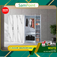 PROMOSI HANGAT SamPoint Almari Baju 3 Pintu / Almari Baju Pakaian 3 Pintu / Almari Murah / Kabinet B