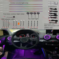 for Audi 2019-2024 Q2 32 color ambient LED 17 lights/21 lights (standard with 4 air vents) with six modes
