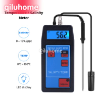 Portable Salinity - 8425 replaceable probe salinity meter detector thermometer laboratory fish tank