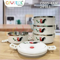 Rantang 4 Susun Motif Ayam Jago / Lunch Box 4 Susun Motif Ayam Jago