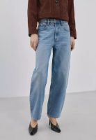 Mango 高腰桶形牛仔褲