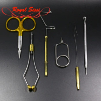 Whole set premium fly tying tools ceramic tip bobbin thread holder whip finisher&amp;fly tying scissors combo fly fishing tackle kit