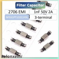 5pcs NFE61PT102E1H9L Chip Through Core Filter Capacitor 2706 6816 1000pF 1nF 50V 2A 3-terminal Capacitance EMI LC Combined SMD