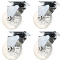 4Pcs Transparent PU Caster 50mm Office Chair Sofa Platform Trolley Replacement Angle Swivel Universal Wheels for Furniture