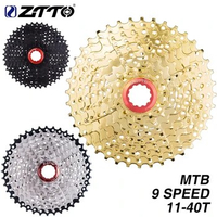 ZTTO 9 Speed Cassette 11-40 T Wide Ratio Freewheel Mountain Bike MTB Bicycle Cassette Flywheel Sprocket Compatible with Sunrace