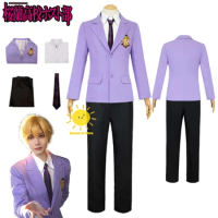 Anime Fujioka Haruhi Cosplay Ouran High School Host Club Cosplay Costumes Purple School Uniforms Suou Tamaki Uniform Suits Gifts