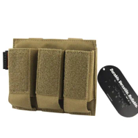 Tactical Triple Pistol Magazine Pouch Military Molle Mag Pouch For Glock M1911 92F 40mm Grenade Etc Hunting Accessories