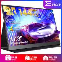 EVICIV 17.3 Inch 144Hz 2K Portable Monitor Gaming Display FreeSync HDR Laptop Screen with Mini HDMI Type-C for PC Mobile Phone