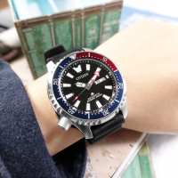 CITIZEN / PROMASTER 鋼鐵河豚 機械錶 潛水錶 防水 日期 橡膠手錶-紅藍色/44mm