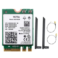 For 1675X Wifi Card+2X8DB Antenna AX210NGW AX1675X Wi-Fi 6E 2.4G 5G 6G 5374Mbps BT 5.2 M.2 NGFF Wifi Adapter Spare Parts