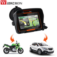 Best 4.3 inch Car Motorcycle GPS Navigation Waterproof IPX7 Bluetooth FM RAM 1G ROM 8GB Support Newest Igo Map updated