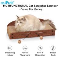 MiFuny Two-sided Cat Scratcher Felt Sofa Corrugated Paper Cat House Large Cat Scratch Cardboard Kitten Toys Pet Furniture