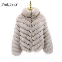 PINK JAVA QC22081 new arrival real fox fur jackets women winter fur coat natural fox jacket wholesale hot sale