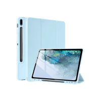 【HH】Samsung Galaxy Tab S8+ 12.4吋-X800/X806-矽膠防摔智能休眠平板保護套-冰藍(HPC-MSLCSSX800-B)