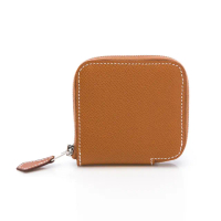 【Hermes 愛馬仕】絲巾零錢包(棕)