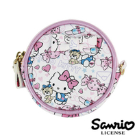5333【日本進口正版】Hello Kitty 凱蒂貓 三麗鷗 人物系列 圓型 皮質 零錢包 SANRIO - 123671