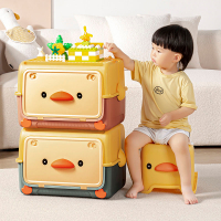 免運 兒童玩具收納置物架 玩具收納箱兒童小黃鴨收納整理箱子大容量抽屜式多層收納柜收納盒