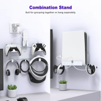 for PS5 PS VR2 Game Console Wall Bracket Wall Mount Storage Rack for Playstation 5 Game Handle Bracket Anti-Slip Holder