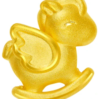 Pure 999 24K Yellow Gold Bracelet Women 3D Gold Cute Fly Horse Bracelet 1pcs