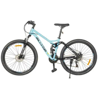 New design blue 21 speed mtb 27.5er 29inch full suspension aluminum frame mountain bicycle