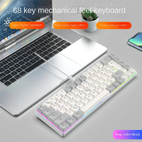 Bàn phím có dây, K701, với 68 phím, Cảm giác cơ học, Hai màu RGB đèn nền, Lý Tưởng cho game thủ, Tác