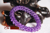 天然水晶紫水晶4mm圓珠手鏈手排