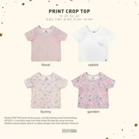 BOHOPANNA - PRINT CROP TOP - CROP TOP ANAK - ATASAN ANAK PEREMPUAN - KAOS ANAK PEREMPUAN 11-12Y FLOR