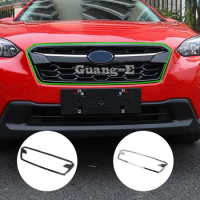 For SUBARU XV 2018 2019 2020 2021 2022 Car Sticker Cover ABS Chrome/Carbon Fiber Trim Front Up Racing Grid Grill Grille Frame