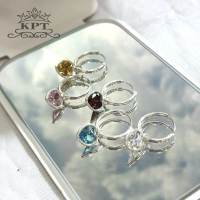 เงินแท้ 92.5% Ag Silver รวมลายต่างหูห่วง Ag925 พลอยหัวใจสีประจำวันเกิด แฟชั่น เก็บปลายทาง มีบัตรประก