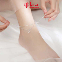 Lắc chân bạc nữ LiLi S925 đính đá CZ cao cấp 2 tầng Eirlys LILI_919288