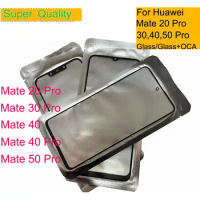 10Pcs/Lot For Huawei Mate 50 Pro 40 Touch Screen Panel Front Outer Glass LCD Lens Mate 30 Pro Glass With OCA