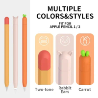 Cute Ear Silicone Protective Sleeve for Apple Pencil 1/2 Accessories Cap Holder Cover for IPad Tablet Touch Pen Stylus Anti-scra