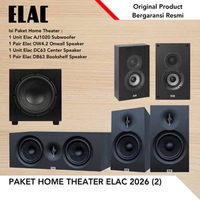 Paket Home Theater Elac 2026 (1) Elac AJ1020 Subwoofer Elac OW42 OnWall Speaker Elac DC63 Speaker Ce