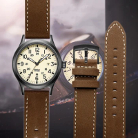 20mm 22mm High Quality Vintage Leather Watchband for Timex Men's Watch Band T49905 T49963 Series Frosted Cowhide Bracelet Strap