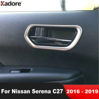 For Nissan Serena C27 2016 2017 2018 2019 Matte Car Inside Inner Door Handle Covers Trim Decoration Interior Molding Accessories