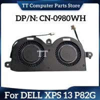 TT New Original Laptop CPU Cooling Fan Heatsink For DELL XPS 13 9370 9380 P82G 0980WH Free Shipping