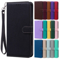 Matte Wallet Phone Case on For Redmi 12 Black Flip Cover For Xiaomi Redmi 12 12C Note 12S Note12 Turbo Note 12 Pro Speed 5G Case