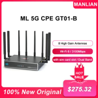 5G WiFi 6 Data Access CPE Wireless Router 3100Mbps Dual Band 2.4G/5Ghz 5G Router 8 High-Gain Antennas NSA/SA Wide Coverage