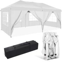10x20 EZ Pop-up Canopy Party Wedding Tent Waterproof Gazebo Heavy Duty Anti-UV, for Camping, Fishing, picnics, Family outings