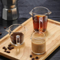 70/150ML Width Milk Cup Glass With Scale Heat-resistant Glass Measuring Cup Jigger For Espresso Coffee Double-mouthed Ounce Cup