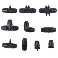 Garden Irrigation Tube Sprinkler Connector Barb Tee Elbow Eng Plug Water Pipe Joint 8/11MM Hose Lock Watering Fitting 5 pcs
