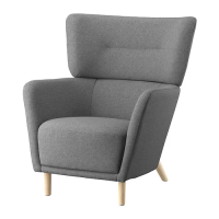 OSKARSHAMN 扶手椅, tibbleby 米色/灰色, 82x86x99 公分