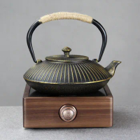 Simple cast iron pot for household health preservation, boiling water, cooking tea, pig iron pot, tea set, handicraft gift pot