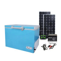 105L Outdoor Mini Freezer Solar 12V Solar Mini Deep Chest Refrigerator and Freezers Home Display Freezers &amp; Fridges