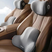 Car Neck Cushion Memory Foam Car Lumbar Support For Car Supplies Universal Neck Pillow Waist Cushion Car Seat Car Assesories