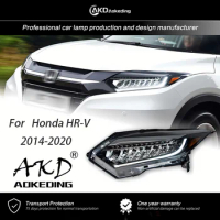AKD Head Lamp for Honda HR-V Headlights 2014-2020 HRV Vezel LED Headlight led DRL Double Lens Hid Bi Xenon Auto Accessories 2PCS