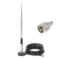 27MHz BNC and PL259 Connector 9-51Inch Telescopic/Rod Antenna with 5M Coaxial Cable Magnetische Dak Mount Base and For CB Radio