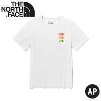 【The North Face 男 排汗短T恤 AP《白》】7QRF/LOGO印花圓領短袖T恤/運動衫